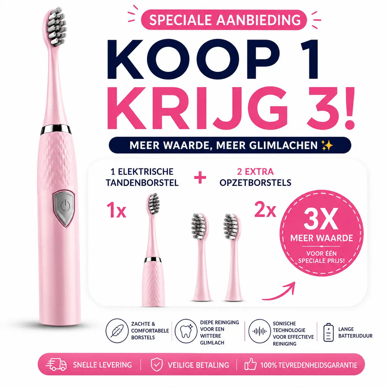WittSmile Electric Brush™ + 2 FREE Extra Heads